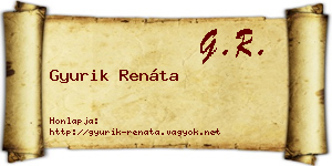 Gyurik Renáta névjegykártya